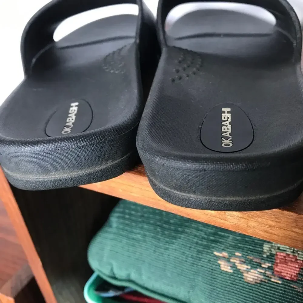 Okabashi Cruise Women's Slide Sandals in black, size 7